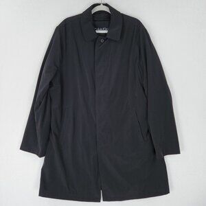 Calvin Klein Coat Mens 46 Regular Black Zip Out Liner Long Trench Overcoat
